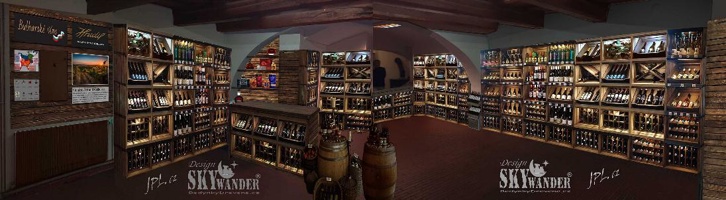 VINOTÉKA CORK Tábor původní návrh prodejny od JPL